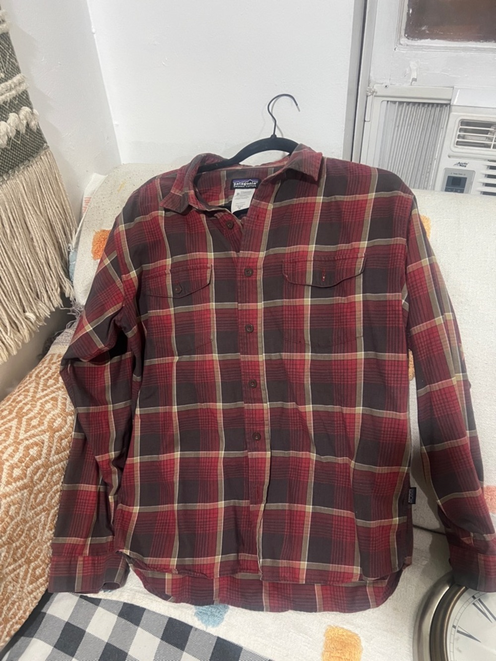 Patagonia Red and Brown Plaid Button-Down Shirt